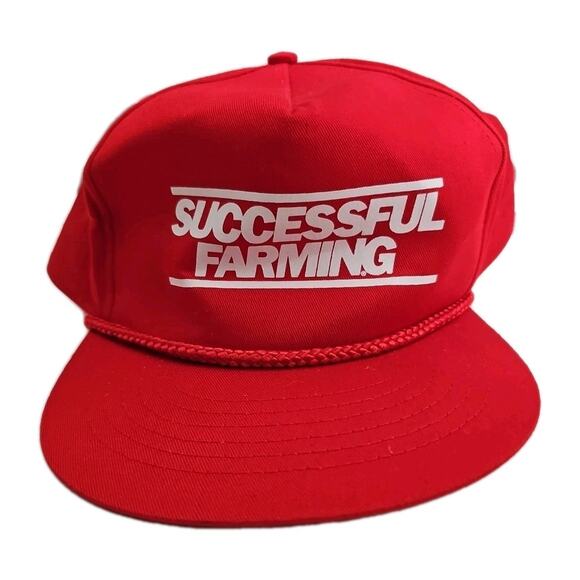 Vintage Red Successful Farming Snapback hat trucker cap NOS 1980s Onesize - Picture 1 of 3